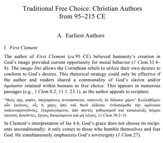 Discussing Ken Wilson’s Work, Part 1 – Clement and Free Will